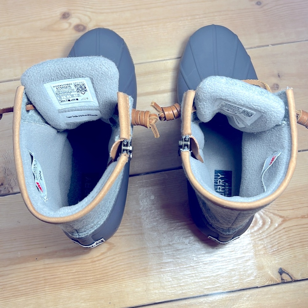 Sperry Gray Saltwater Wool Duck Boots Women’s 5.5 - Picture 10 of 14